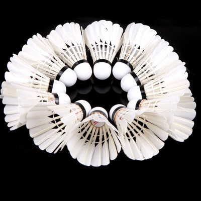 

12Pcs Training White Single-side Big Broad Duck Feather Badminton Shuttlecocks