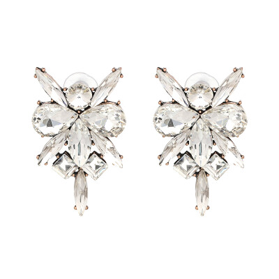 

2019 New Fashion Jewelry Simple Crystal Stud Earrings Brand Rhinestone Vintage Earrings For Women Wholesale J50165