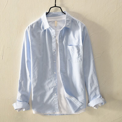 

Mens shirt Lapel Oxford leisure shirt autumn winter top