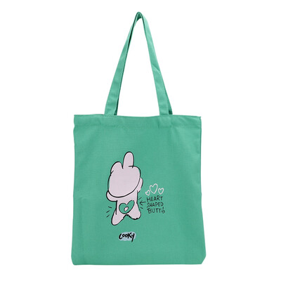 

KPOP BTS Bangtan Boys Cartoon Printing Shoulder Canvas Bag Large Capacity Dual-use Student Handbag Shoulder Bag ARMY Hot Gift