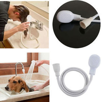 

Hair Dog Pet Shower Sprays Hose Bath Tub Sink Faucet Attachment Washing Indoors