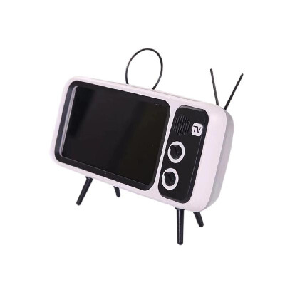 

PTH800 Retro TV Mobile Phone Bracket Wireless BT Speaker Mini Portable Audio Silvery Grey