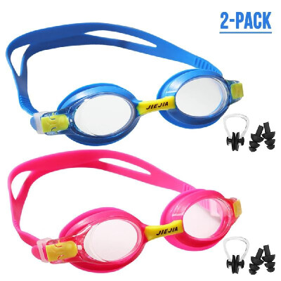 

2 Packs Kids Goggles Anti-Fog Anti-UV Swimming Goggles For Age 3-10 Years