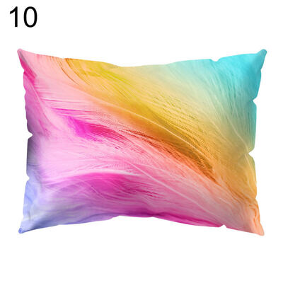 

Multicolor Feather Suqare Throw Pillow Case Cushion Cover Sofa Bedding Articles