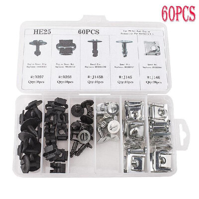 

Car Engine Protection Trim Pin Clip Engine Protection Pan Fastener Rivet Clips for A-udi V-W 60PCS