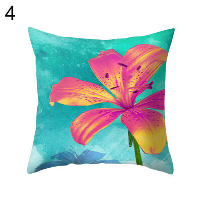 

Bright Color Flower Pillow Case Cushion Cover Sofa Bed Car Cafe Office Decor