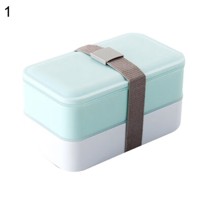 

1200ml Double Layer Food Storage Container Microwave Oven Student Lunch Box