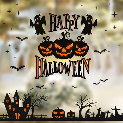 

〖Follure〗Halloween Wall Vinyl Sticker Pumpkin Tree Removable Home Window Decor Mural Tool