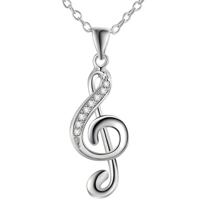

New Music Notes Couples Pendant Clavicle Chain Necklace Lovers Gifts