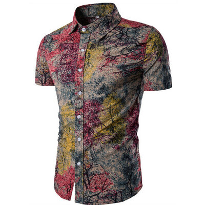

Fashion Men Luxury Shirts Casual Stylish Slim Fit Short Sleeve Dress T Shirt