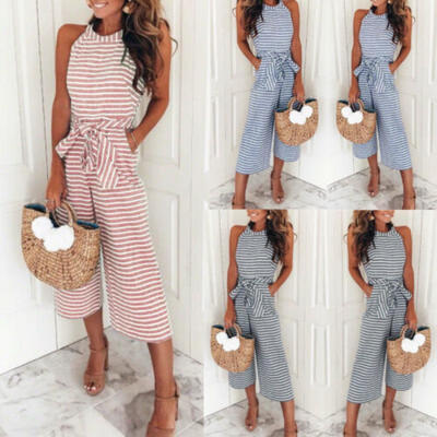 

Women Jumpsuit Romper Harem Spaghetti Strap Sleeveless Playsuit Loose Trousers