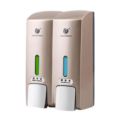 

Wall-mounted Two Chamber Manual Liquid Soap Dispensers Shampoo Box Holder