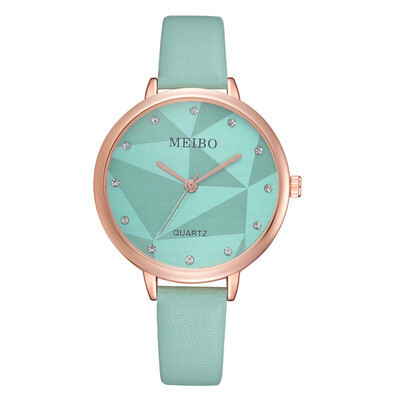 

Korean version of the small fresh female student watch casual simple fine strap quartz strap with rhinestone exquisite scale