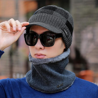 

Men Knitted Baseball Hat Check Plaid Patterns New Fashion Outdoor Sport Hip Hop Casual Warm Winter Cap