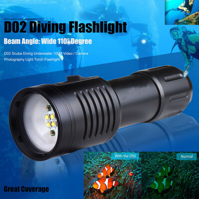 

Saidsome D02 Scuba Diving Underwater 100M Video Camera Photography Light Torch Flashlig flashlight lamp