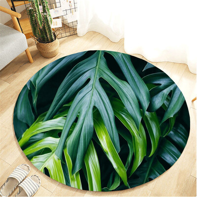 

Toponeto Tropical Plant Leaves Comfortable Living Room Childrens Room Carpet 40cm