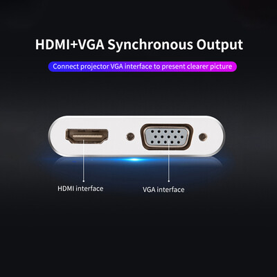 

Hugeke 2 in 1 Type-C Expansion Hub USB C to HDVGA Adapter 4K1080P Converter for MacHuaweiSamsung Silver