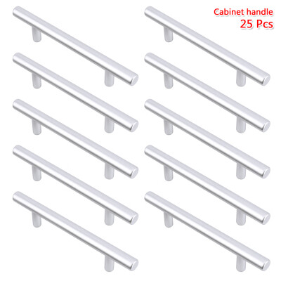 

25 pcs 6 Inch Kitchen Or Furniture Cabinet Hardware Drawer T Bar Handle Pull Modern Hardware Stainless