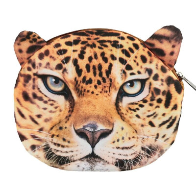 

Cute Fashion Women Chain Bag Animal Print Zipper Closure Removable Metal Strap Small Clutch Bag