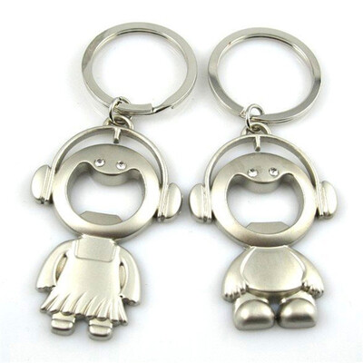 

Siaonvr 2Pcs Couple Key Chain Ring Boy&Girl Keychain Keyring Set Bottle Opener O2