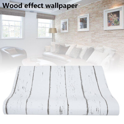 

Newest Wall Sticker Home Decoration Timber Textured Reclaimed Washed Wood Plank Effect Wallpaper Grey Tones Wall Decor