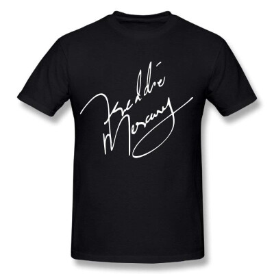 

Freddie Mercury Autograph Sign Words Graphic T Shirt Printing Short Sleeve