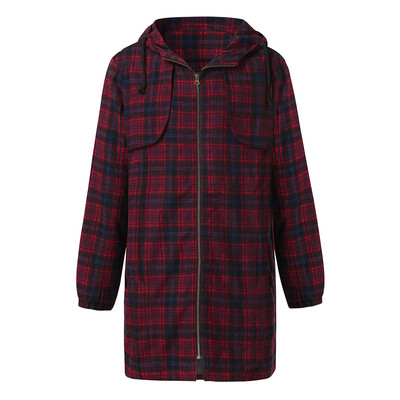 

Toponeto Womens Winter Warm Outwear Plaid Top Hooded Pockets Vintage Oversize Coats