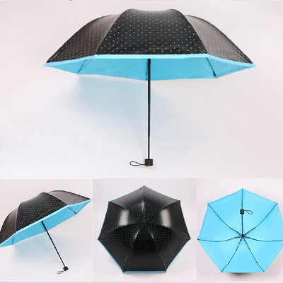 

3 Folding Travel Umbrella Wave Point Color Glue Arch Telescopic Fashion Anti-Ultraviolet Rain Protection Umbrella 30 Percent Umbre