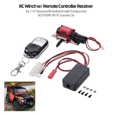 

RC Winch w Remote Controller Receiver for 110 Traxxas HSP Redcat RC4WD Tamiya Axial SCX10 D90 HPI RC Crawler Car