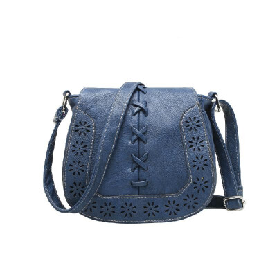 

New Fashion Women Shoulder Bag PU Leahther Flap Braid Hollow Out Adjustable Shoulder Strap Vintage Crossbody Bag