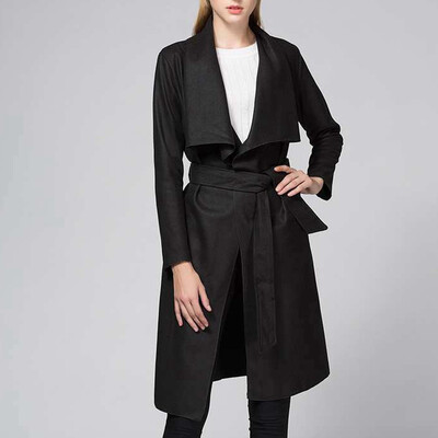 

〖Follure〗Winter Lady Womens Solid Color Irregular Belt Coat Cardigan Outerwear