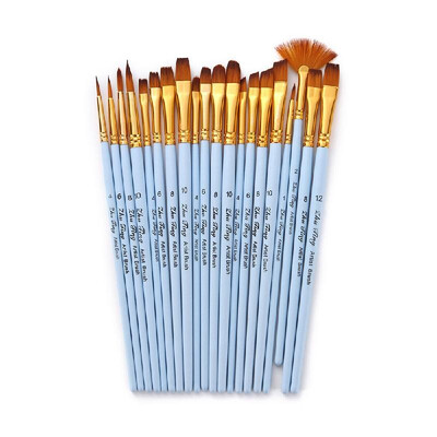 

20pcs Draw Paint Brushes Set Kit Artist Paintbrush Multiple Mediums Brushes with Nylon Hair for Artist Acrylic Aquarelle Watercolo
