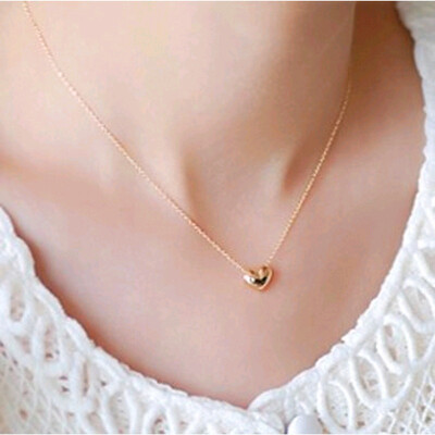 

Simple Fashion Wave Heart Jewelry Romantic Ecg Necklace Heartbeat Clavicle Chain Love Heart Pendant Necklace for Women Bijoux