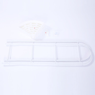 

XM-409W Fan-shaped Carbon Steel Metal Assembly 4 Shelves Storage Rack Ivory White