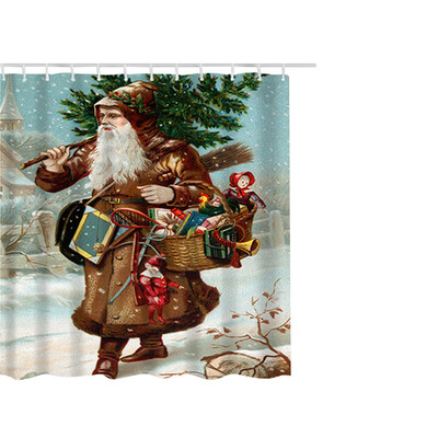

Gobestart Christmas Waterproof Polyester Bathroom Shower Curtain Decor With Hooks 65x71