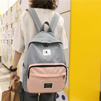 

Ins style schoolbag female Korean version of high school students take a large capacity simple Mori junior high school students do