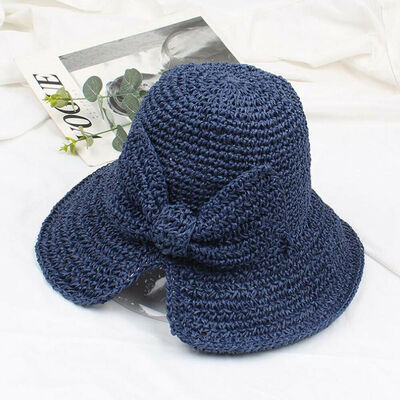 

SUNSIOM Fashion Women Girls Boho Straw Summer Beach Sun Hat Bow Foldable Beach Cap