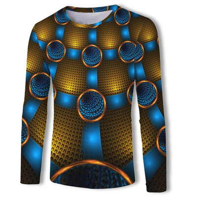 

Plus Size Mens 3D Print T-shirt Tops Long Sleeve Casual Sweatshirt Personalized