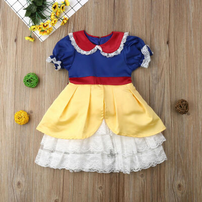 

Kid Girls Snow White Bow Pageant Party Bridesmaid Wedding Formal Princess Dress