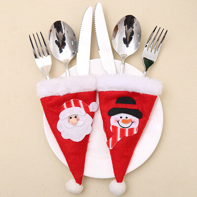 

Tailored Christmas Decorative Tableware Fork Set Christmas Hat Storage ToolB