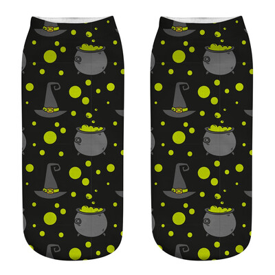 

19 Style New Fashion Halloween Socks 3D Print Unisex Halloween Pattern Print Socks Breathable Stretchy Boat Socks