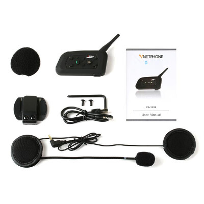 

Wireless Motorcycle Radio BT Walkie-talkie V6-1200 Waterproof Noise-proof Wind-proof Intercom