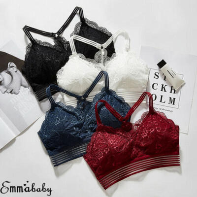 

Women Lace Floral Bralette Bralet Bra Bustier Padded Crop Top Cami Tank Tops