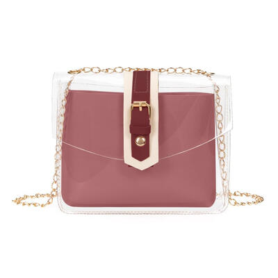 

2pcsset Transparent Shoulder Handbags Clutch PVC Women Chain Crossbody Bag