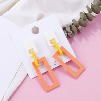 

Flashbuy Acrylic Square Geometric Drop Earrings For Women Alloy Earrings Exaggeration Simple Trend Fashion Jewelry Earrings