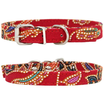 

Pet Neck Ornament Bohemia Style Collar With Leash Ring For Puppies Cats Adjustable Zinc Alloy Pin Buckle