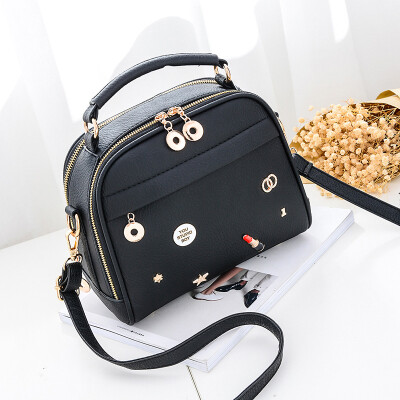 

Summer handbag 2018 new tide handbag Korean version of the wild Messenger bag female personality zipper shoulder small round bag