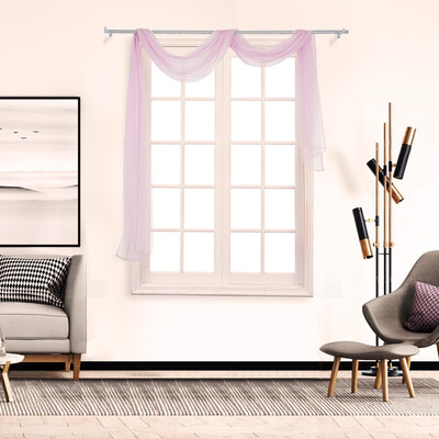 

Toponeto 1Pcs Voile Curtain Swags All Colours Pelmet Valance Net Curtains Voile Swag