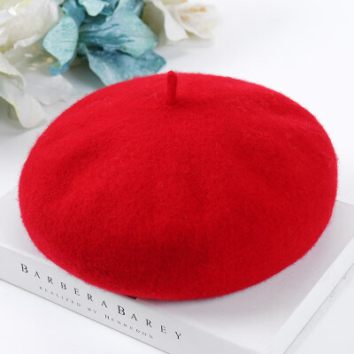 

Hat female wool berets Korean Japanese Joker student painter hat padded warm pumpkin bud hat