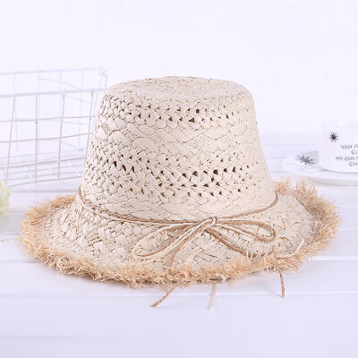 

Factory summer new straw hat female summer Korean version of burr wild fisherman basin hat visor beach travel beach